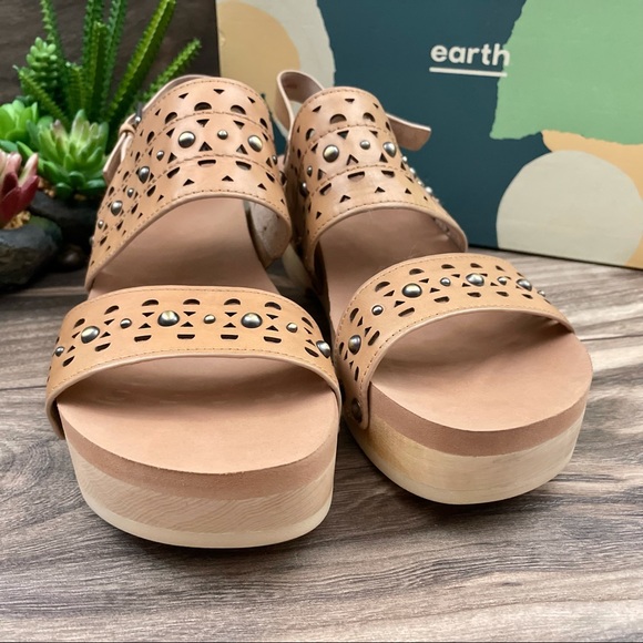 NIB Earth Pine Toba Slingback Studded Clog Sandal - Picture 3 of 11